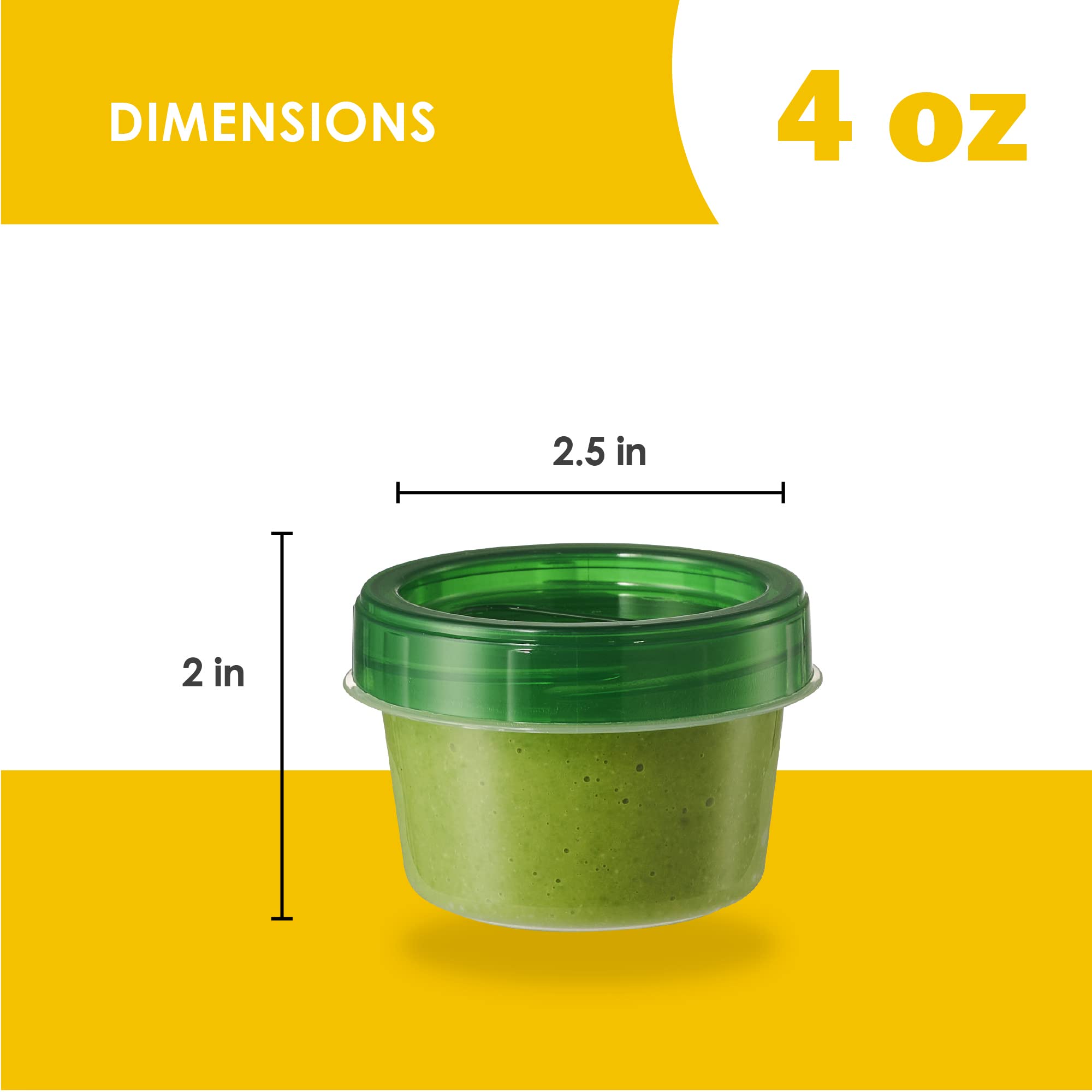 Elegant Disposables freezer-safe 4 oz container preserves puree freshness in freezer