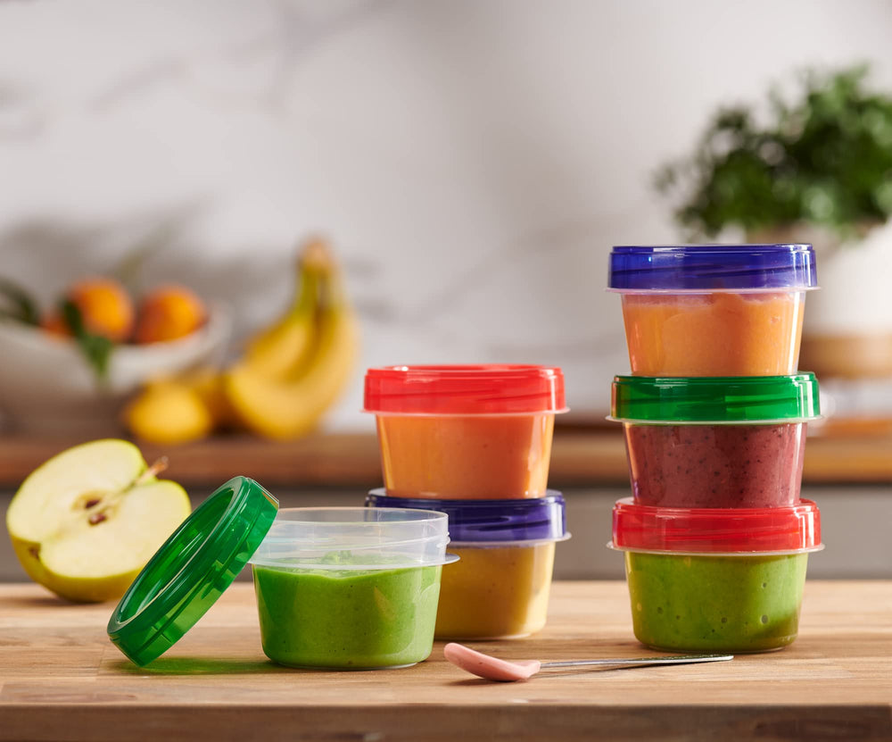 Elegant Disposables green twist cap helps organize meals by color-coded days