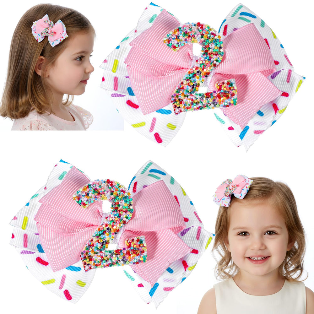 Elegaperma birthday bow with glitter number 2 for photo-ready memories.