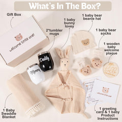 ELEMENU bunny lovey plush for soothing newborn cuddles