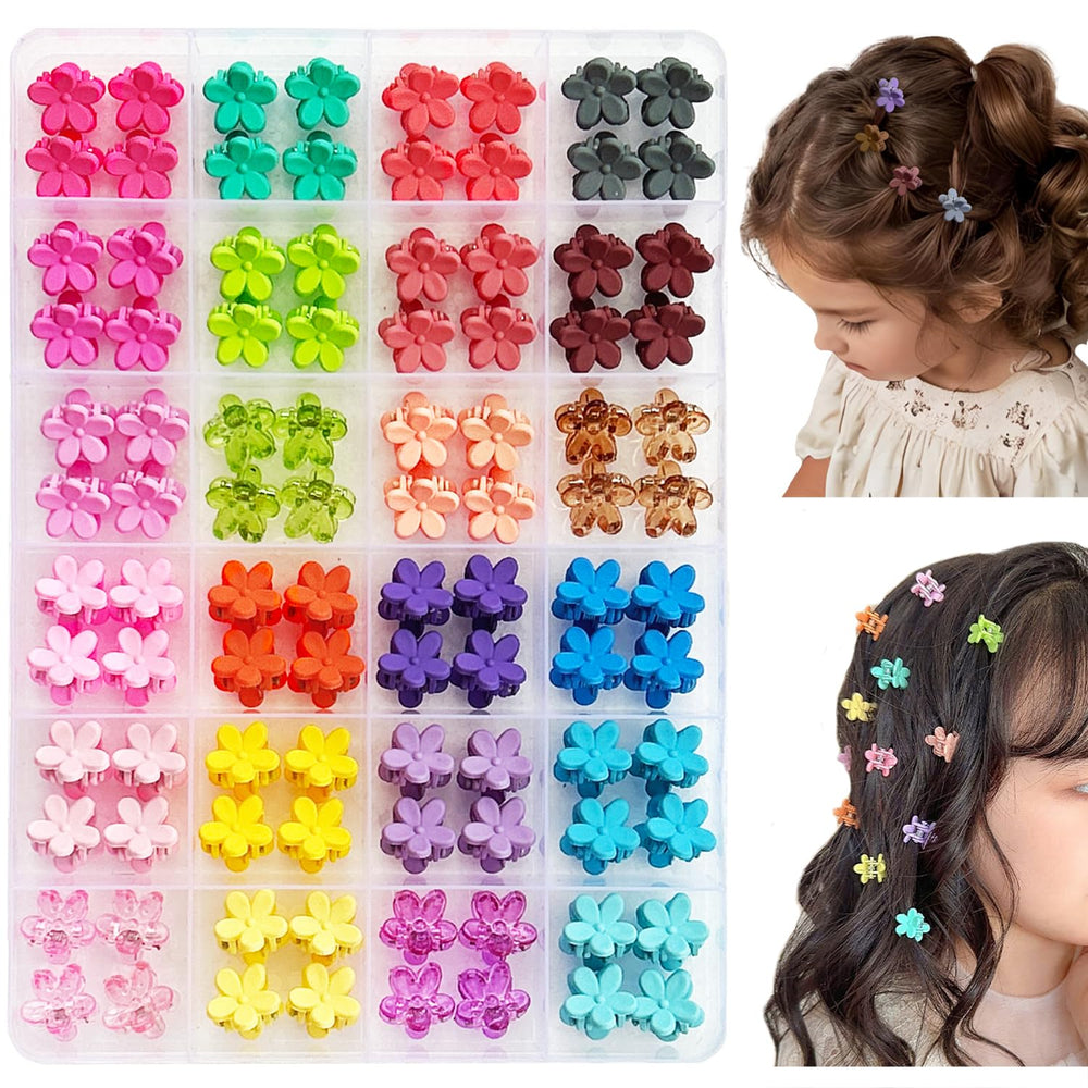 EleMirsa baby girl hair clips in organizer box for easy styling and storage.