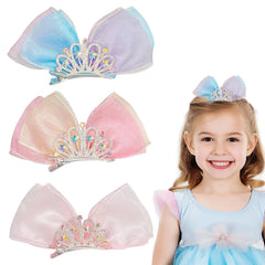 Elemirsa crown tiara hair clip set for girls adds sparkling style to everyday outfits.
