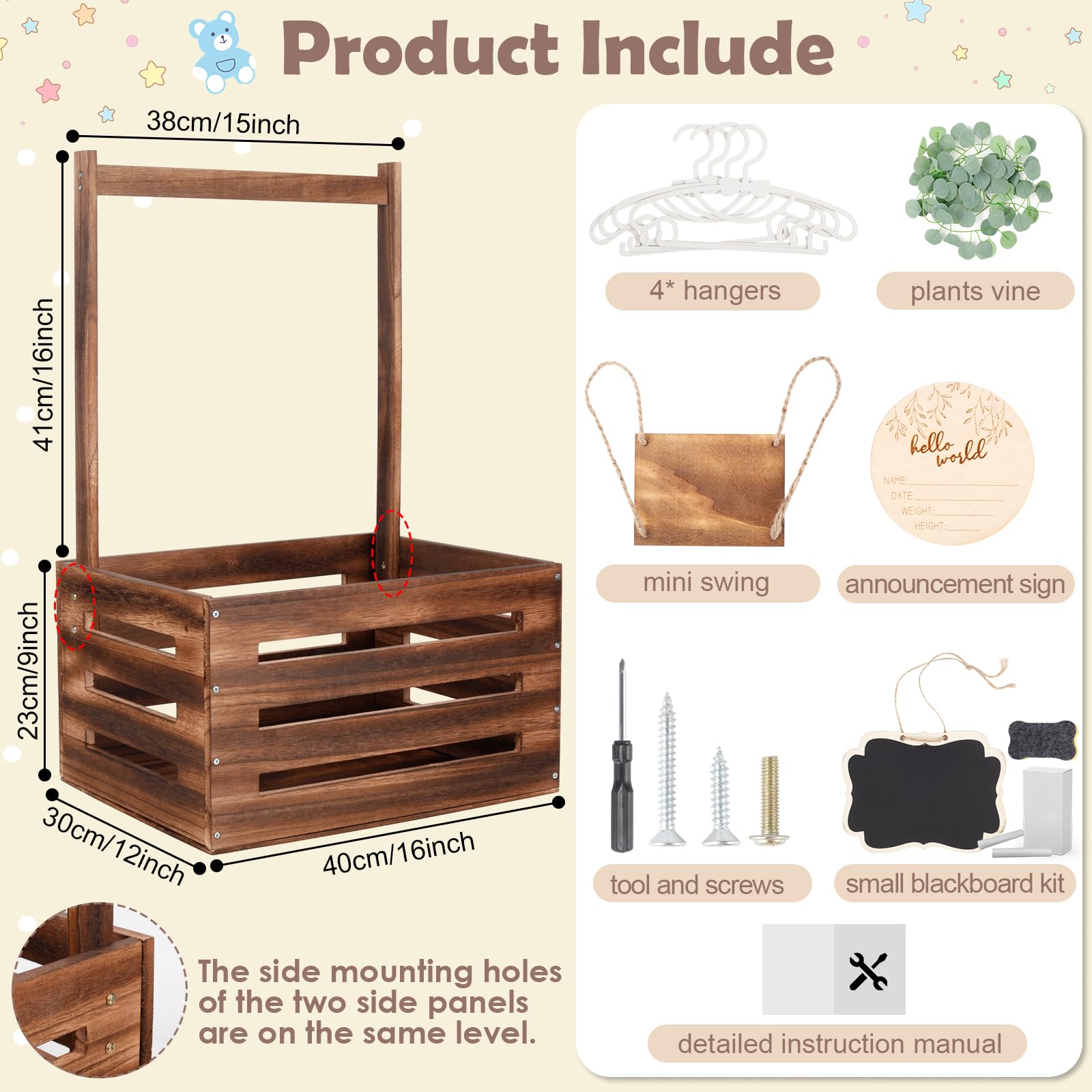 ELESTONE assembly kit for baby shower crate closet simplifies setup and assembly.