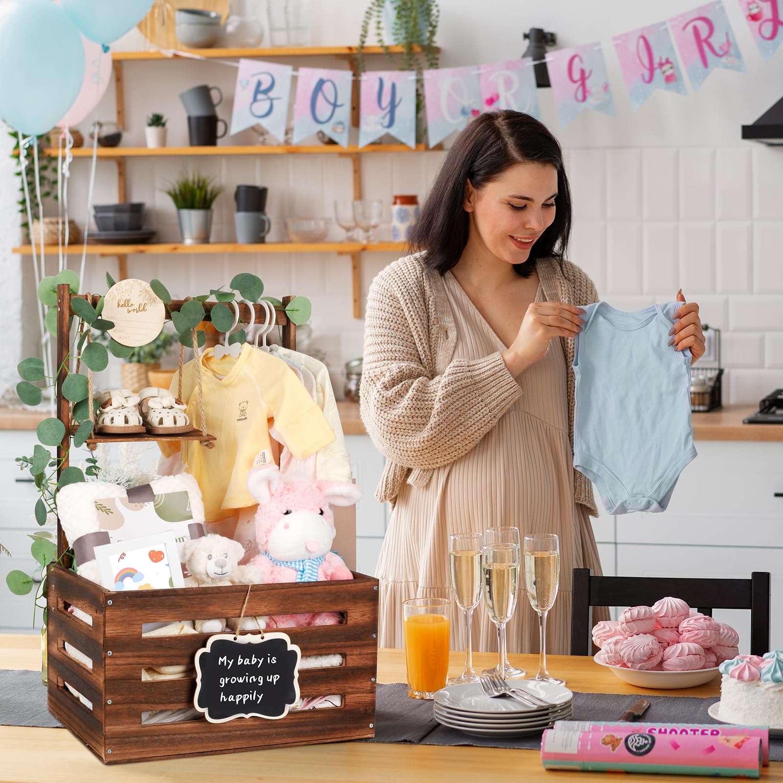 ELESTONE multi-purpose crate supports nursery storage and decorative room accents.