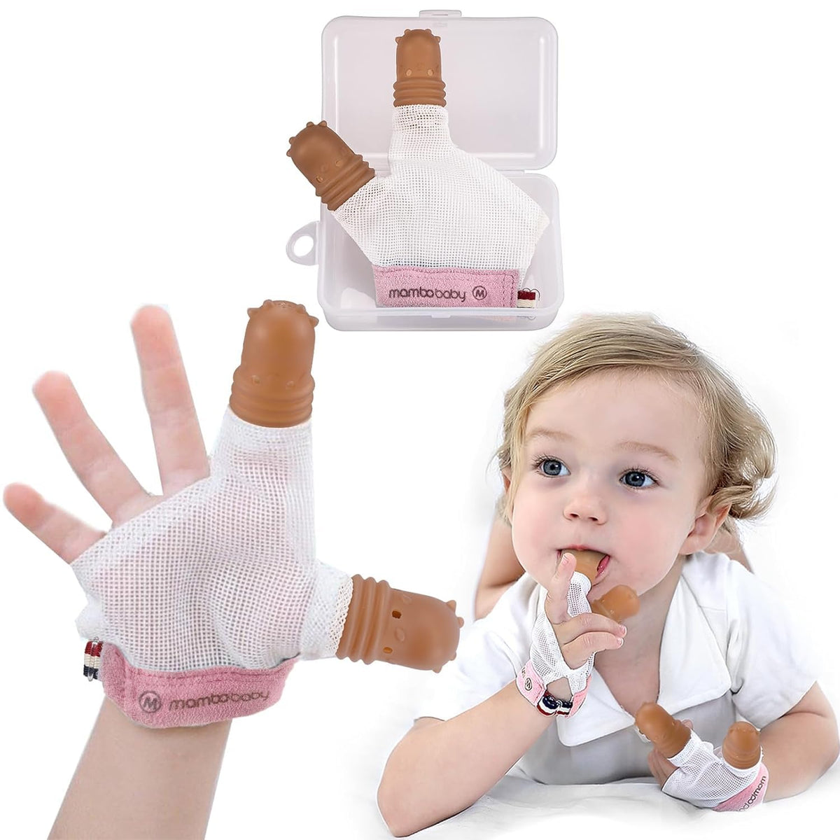 Elfzone Thumb Stop with breathable mesh keeps tiny hands dry and comfortable.