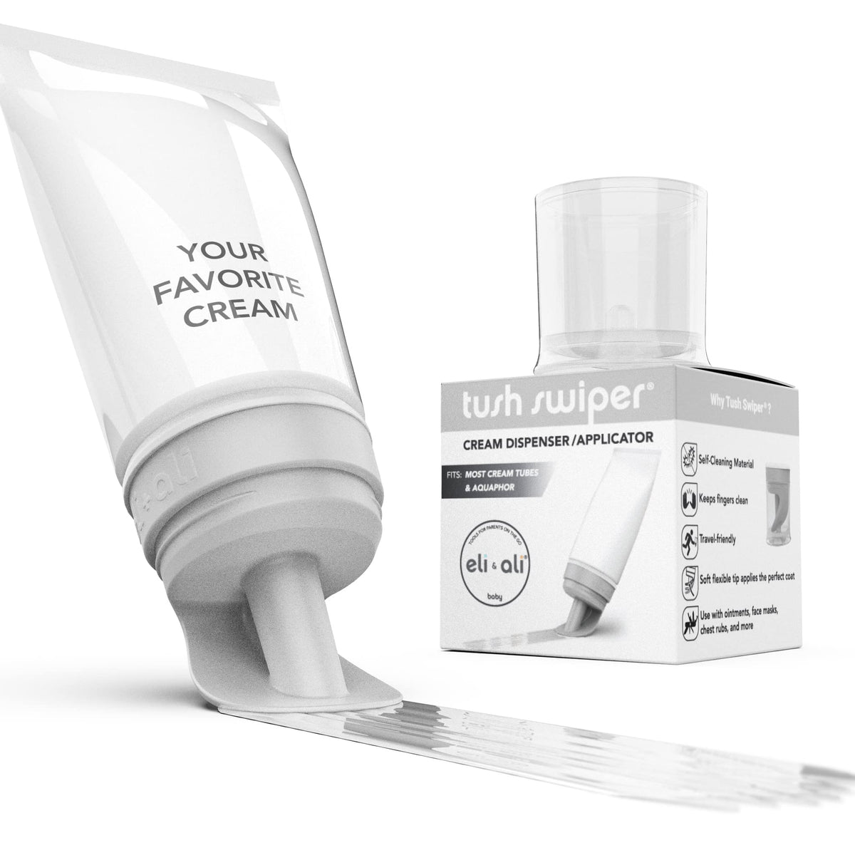 Eli & Ali Tush Swiper cap attachment for mess-free diaper cream application