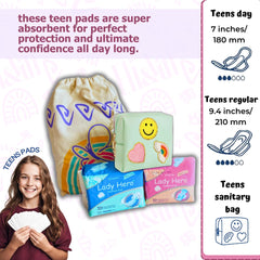 ELI&VAL period bag teen green displayed for discreet storage.