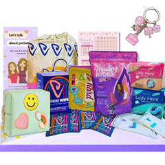 ELI&VAL period kit tweens pack shown in discreet school-ready pouch.
