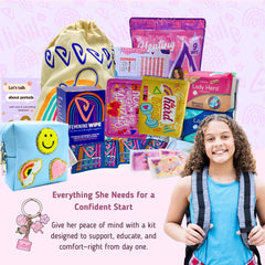 ELI&VAL pH-balanced wipes beside pads for gentle period care