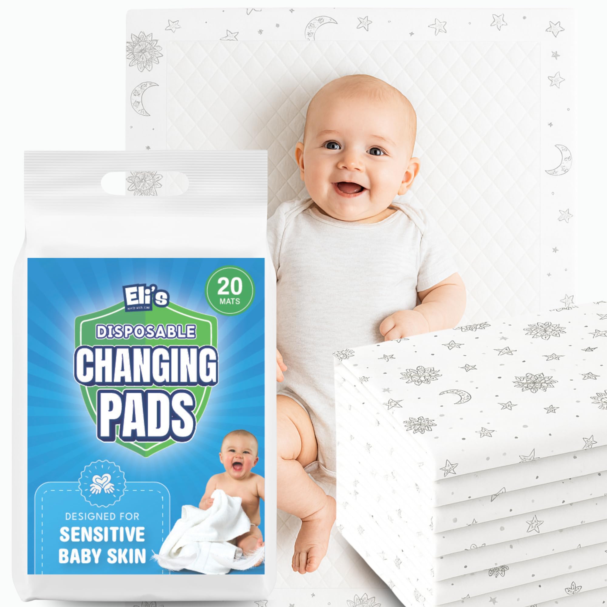 Eli with Love changing pad with soft quilted top for baby comfort.