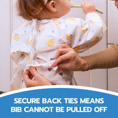 Eli with Love long-sleeve bib with crumb catcher for mess-free meals