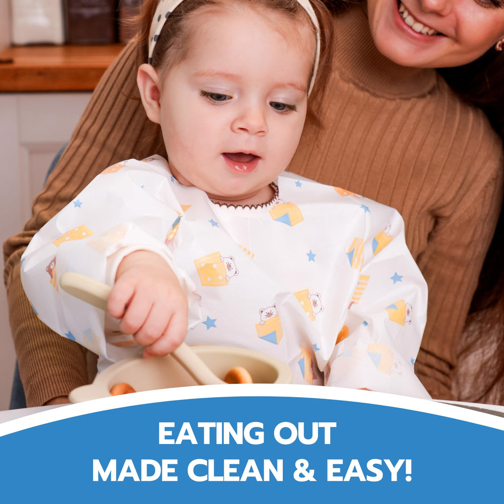 Eli with Love travel-friendly disposable bibs are hygienic and convenient