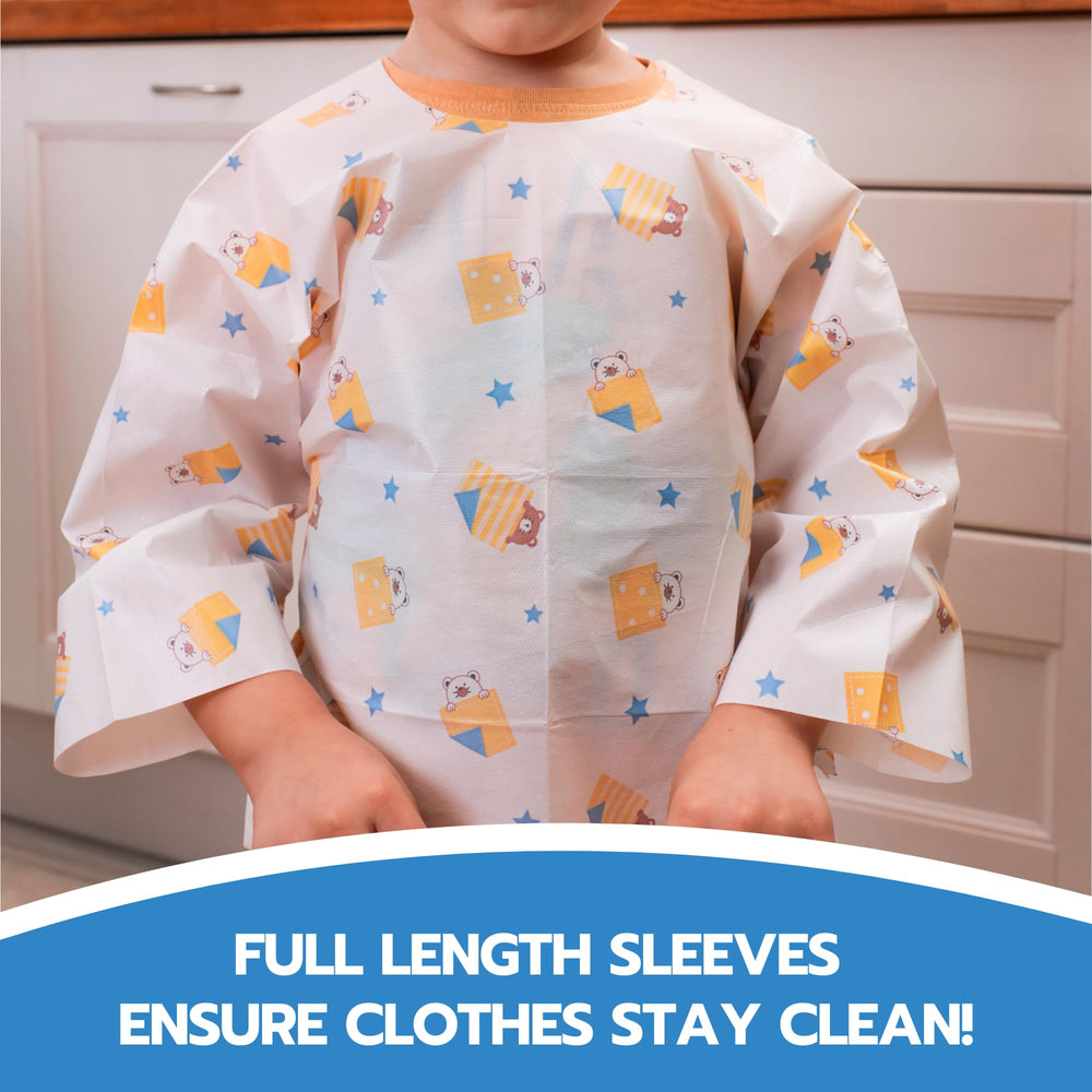 Eli with Love waterproof baby bibs for full-coverage eating protection