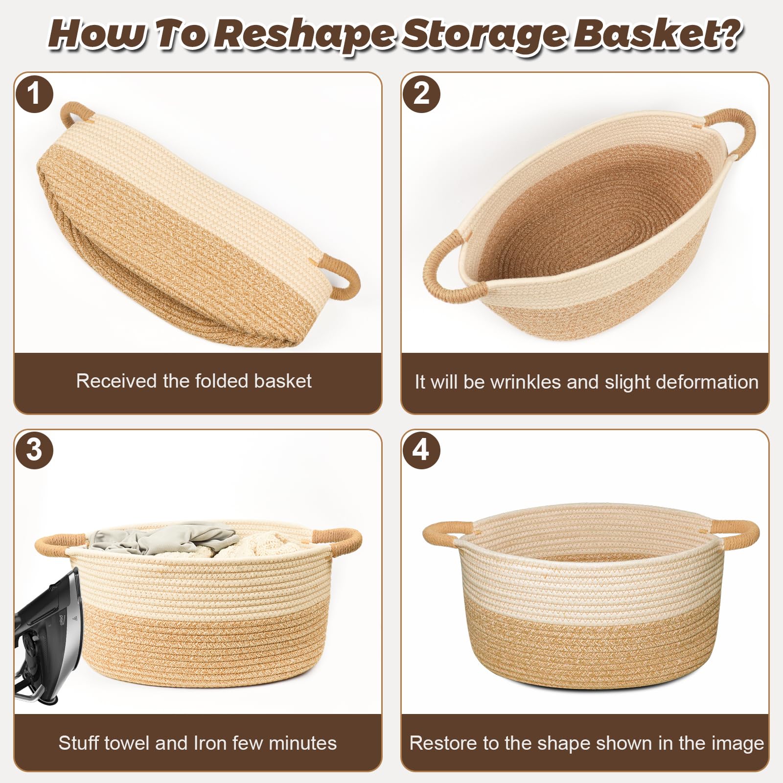 ELIDANTE foldable basket folds flat for compact storage when not in use.