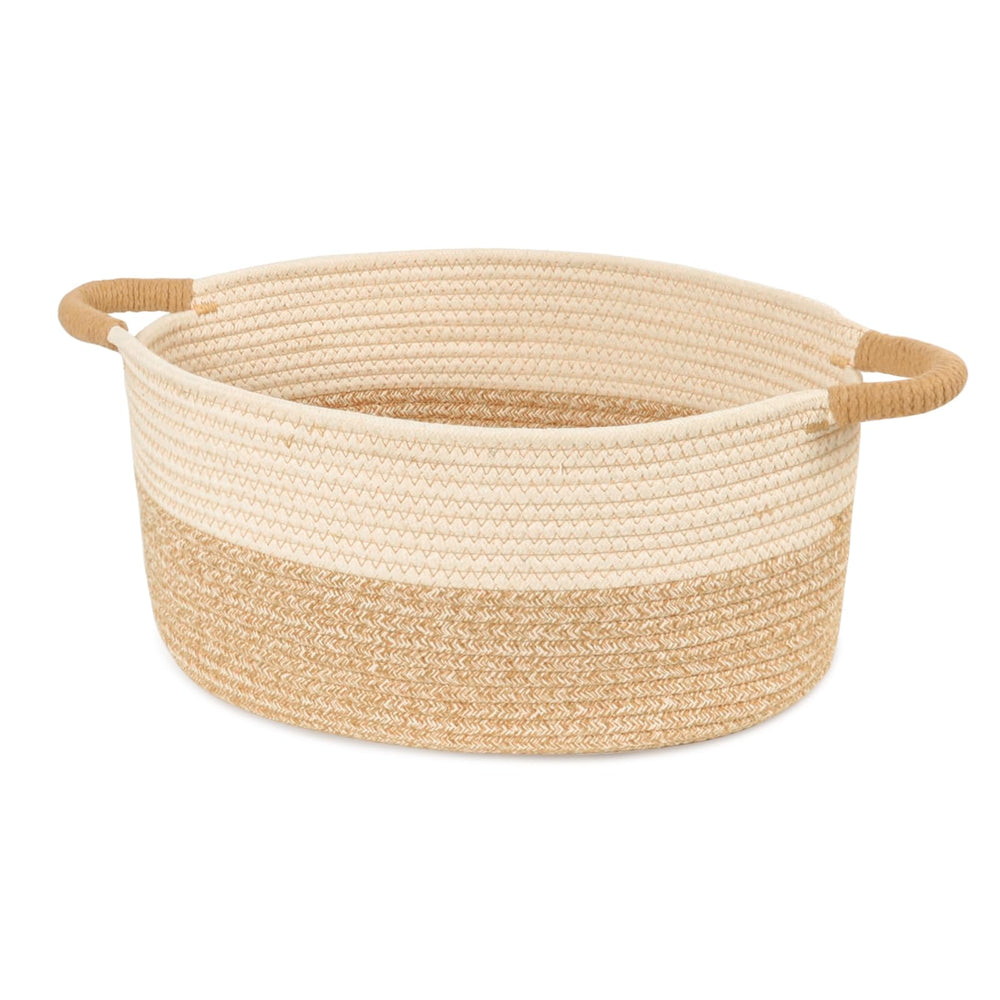 ELIDANTE woven basket for toys with reinforced handles for easy transport.