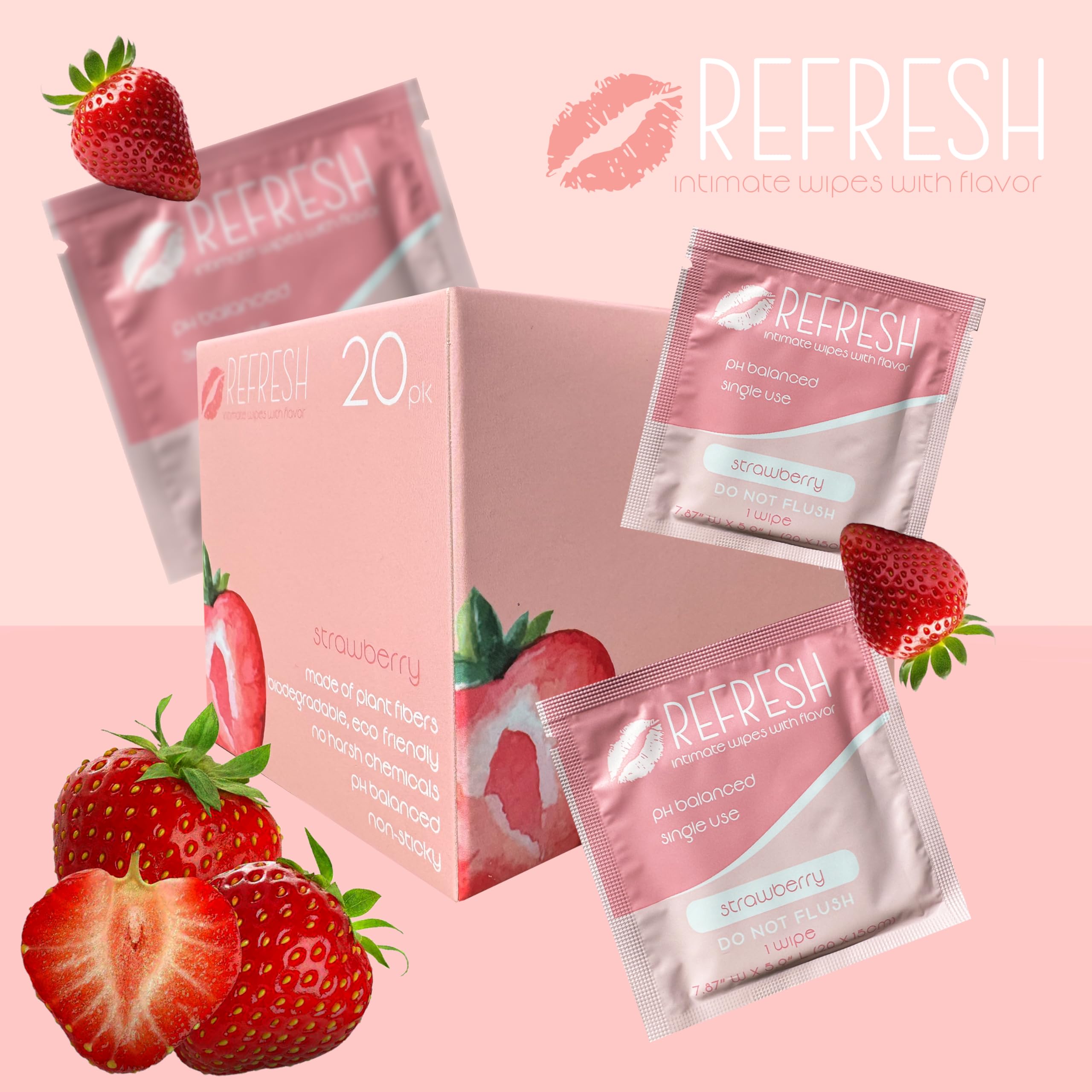 ELITE ATHLETICS strawberry scented feminine wipes for on-the-go personal care.