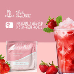 ELITE ATHLETICS strawberry wipe close-up showing soft texture and refreshing scent.