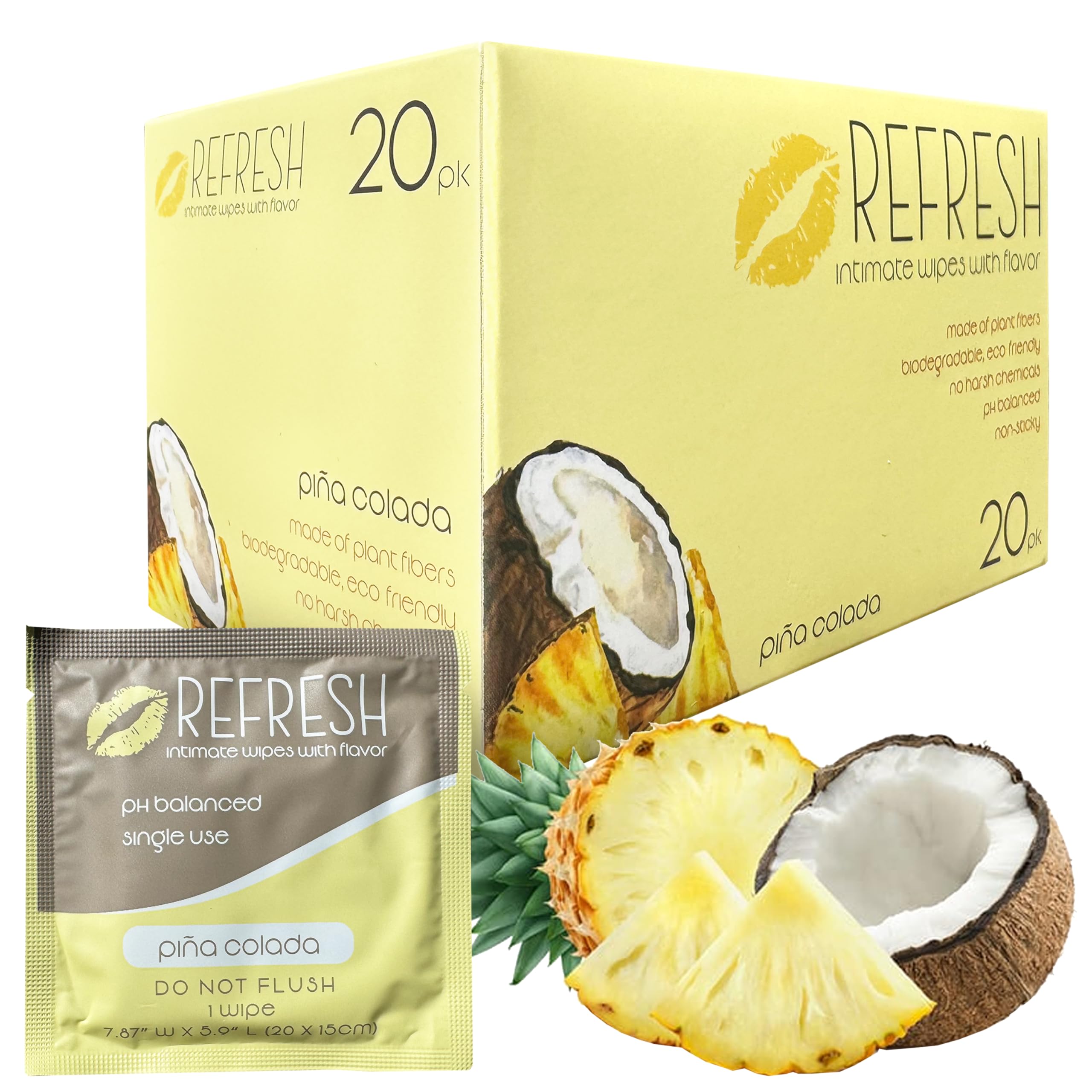 ELITE ATHLETICS pina colada flavored wipes pack for on-the-go freshness
