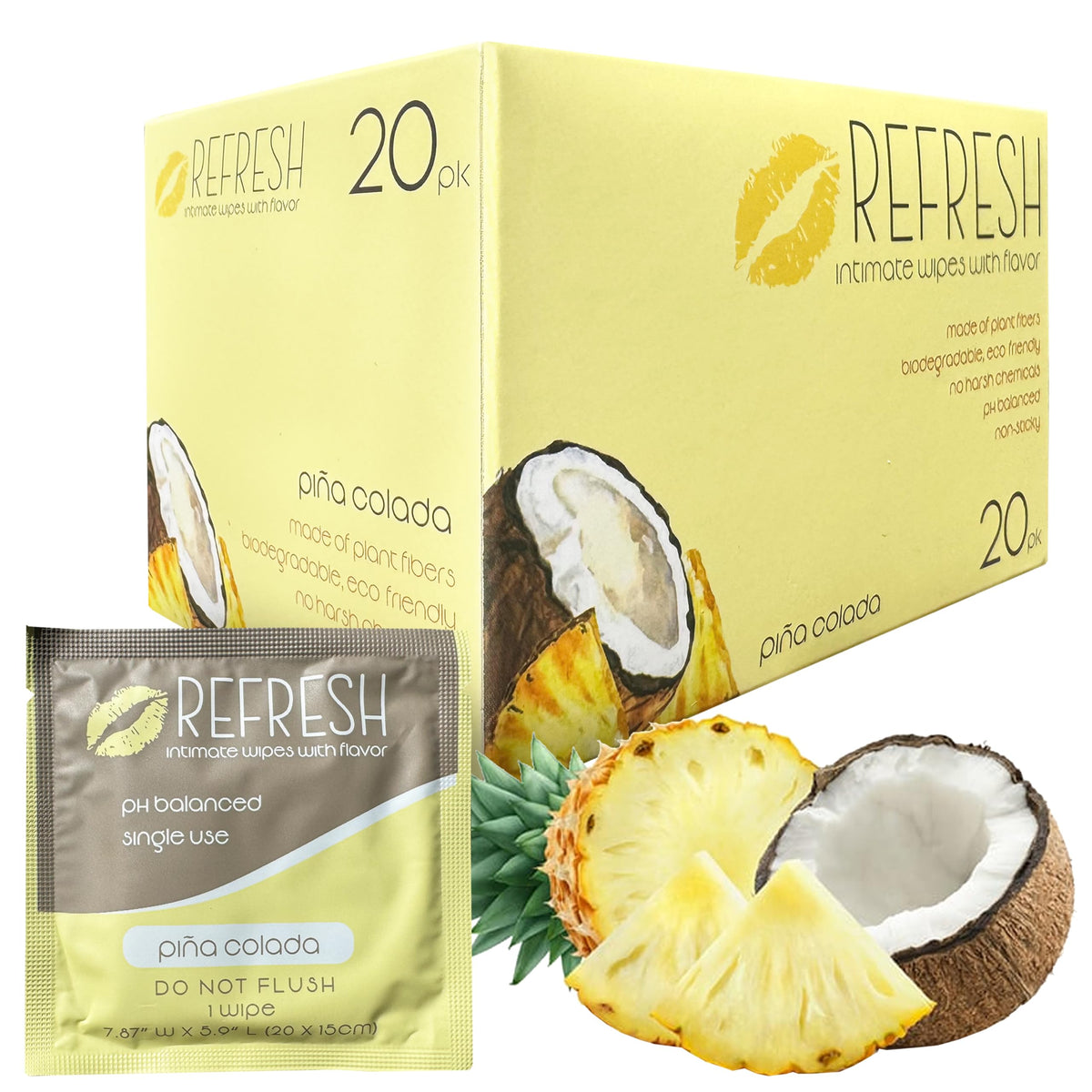 ELITE ATHLETICS pina colada flavored wipes pack for on-the-go freshness
