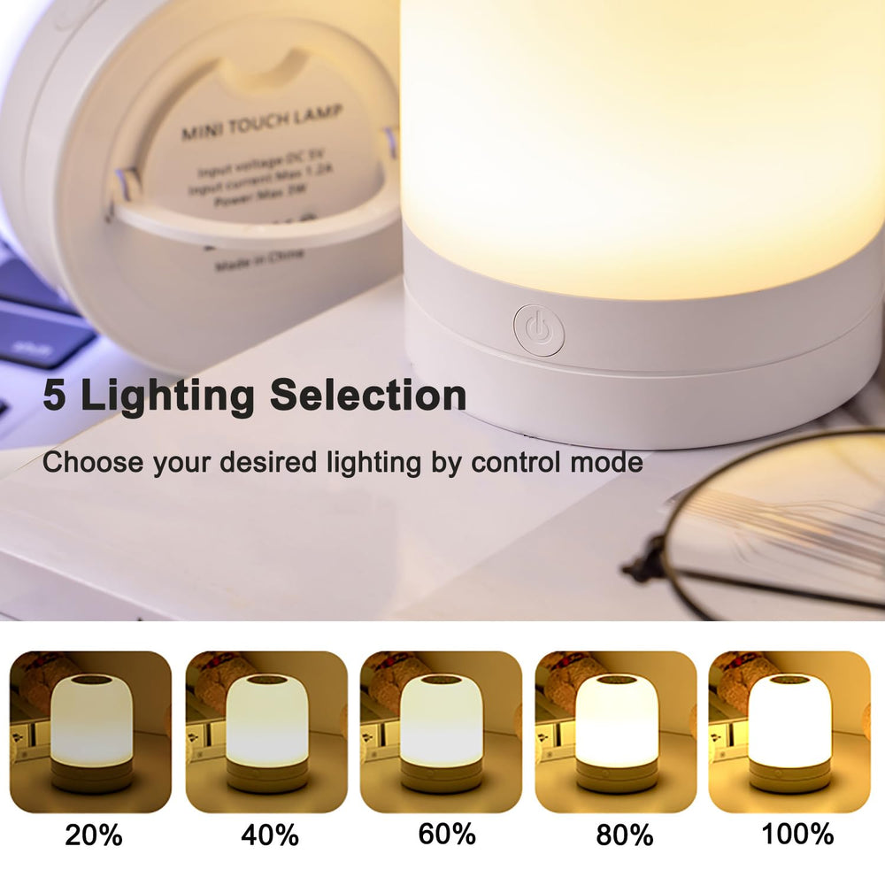 USB-C charging enables portable, cable-free use around the bed.
