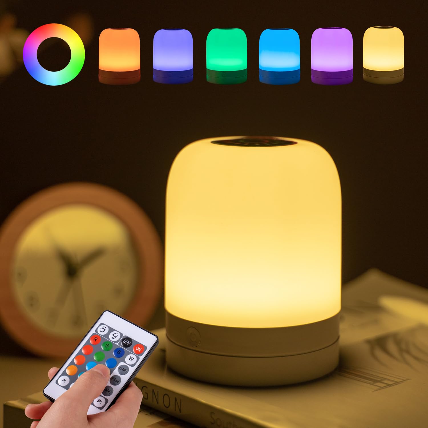ELITUN nursery night light with 13 colors creates kids' room ambiance.