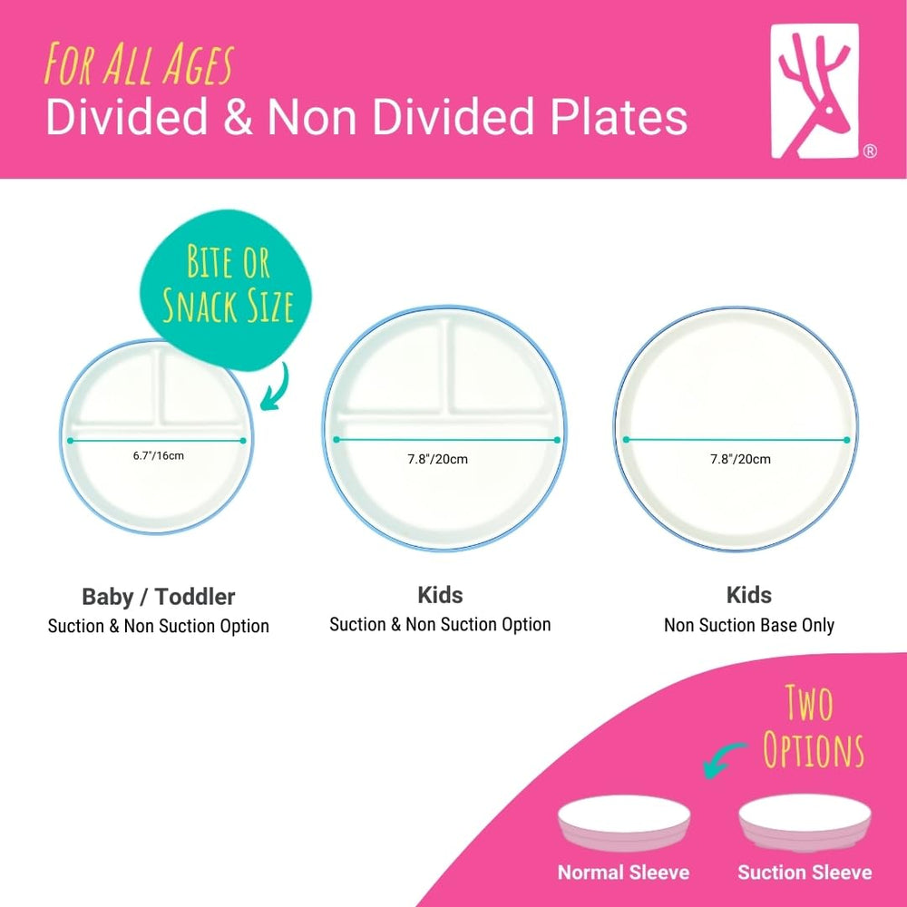 Elk and Friends 7.8-inch mealtime plate provides ample space for growing kids.