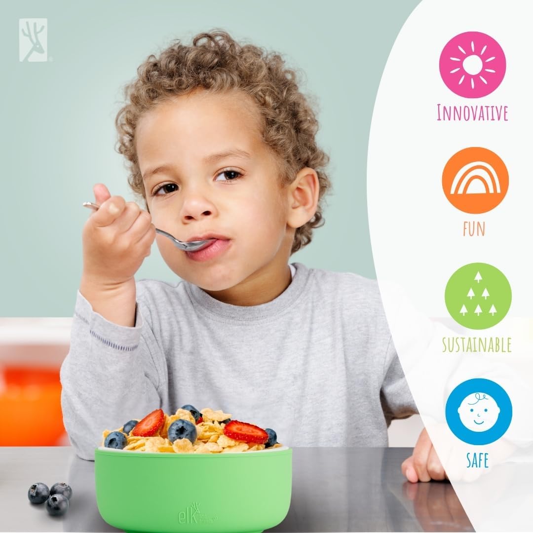Elk and Friends all-ages dining bowls designed to grow with children