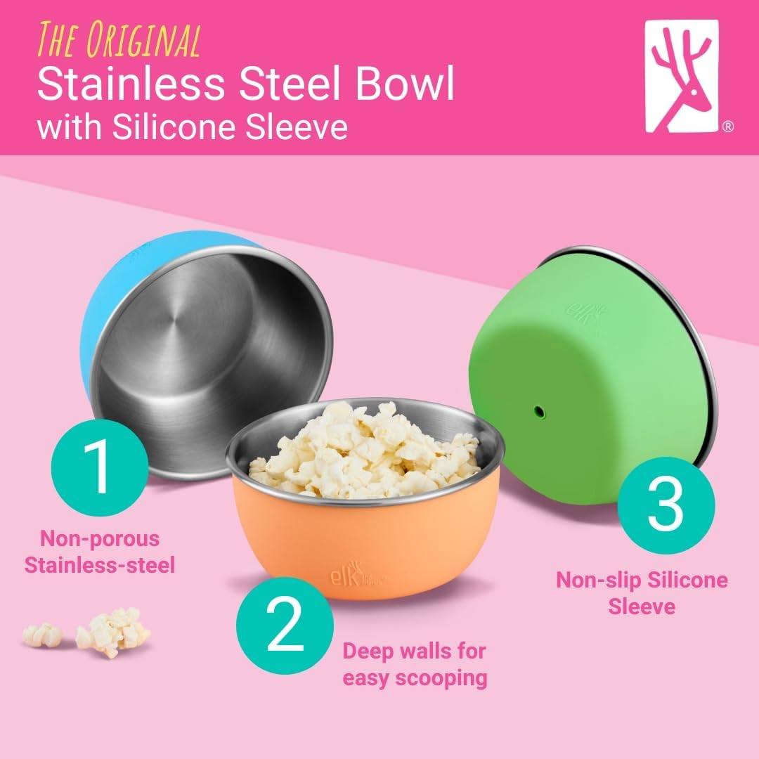 Elk and Friends bowl with lid for prep and on-the-go storage
