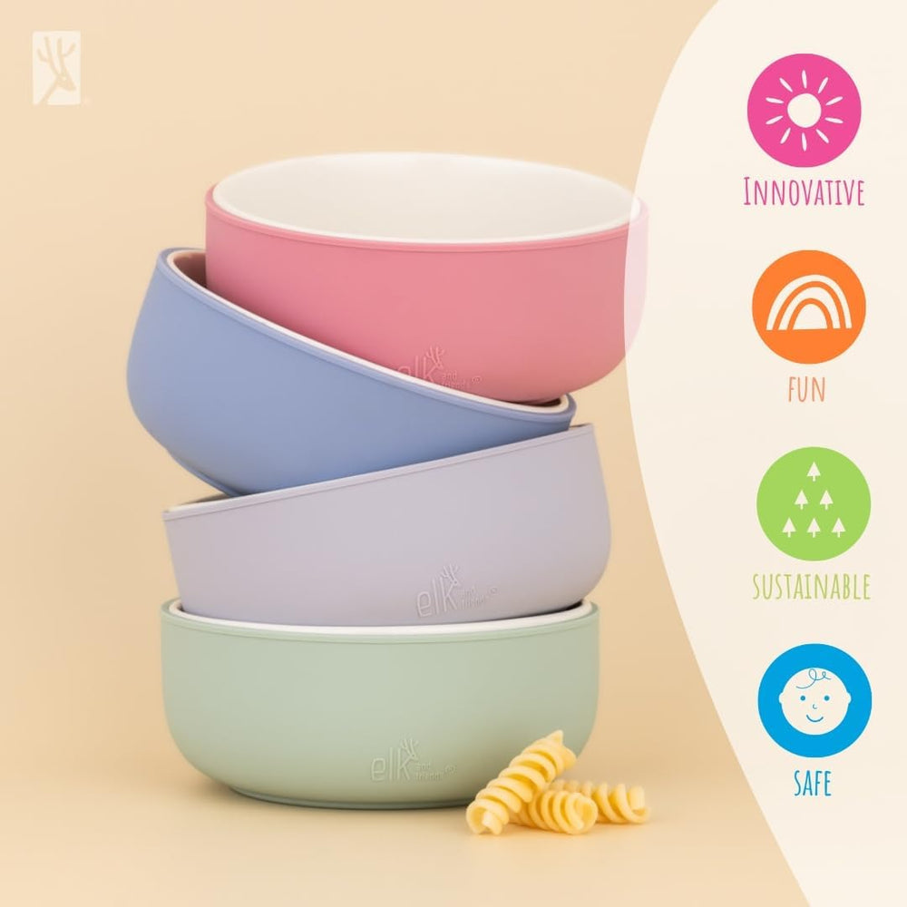Elk and Friends durable porcelain bowls designed for everyday kid dining.