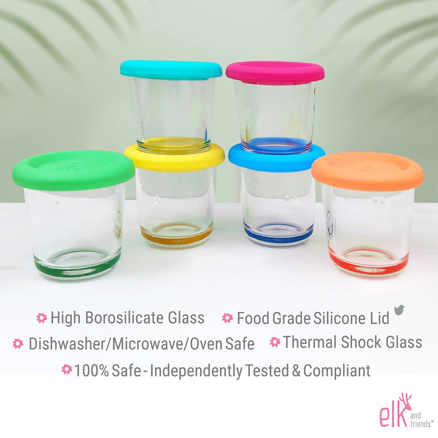 Elk and Friends freezer to microwave safe jars simplify batch prep.