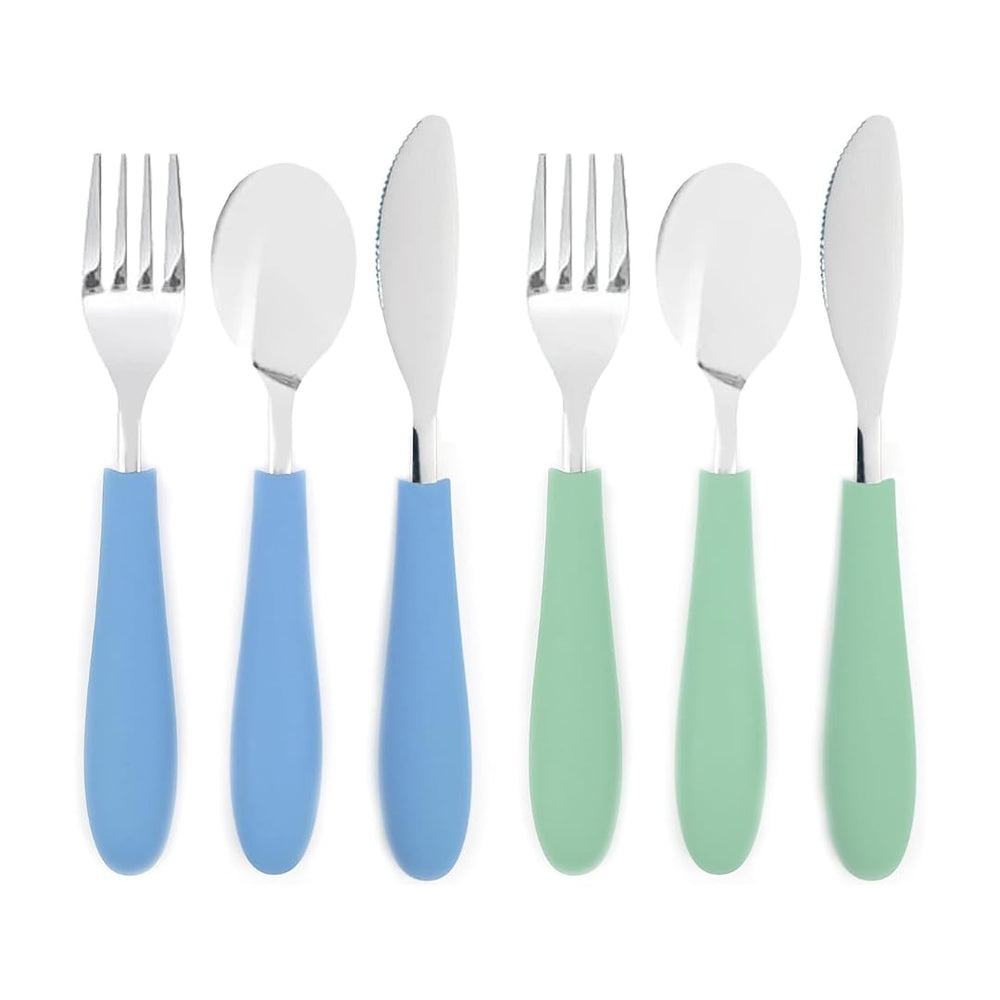Elk and Friends spoon with silicone handle for easy grip during meals