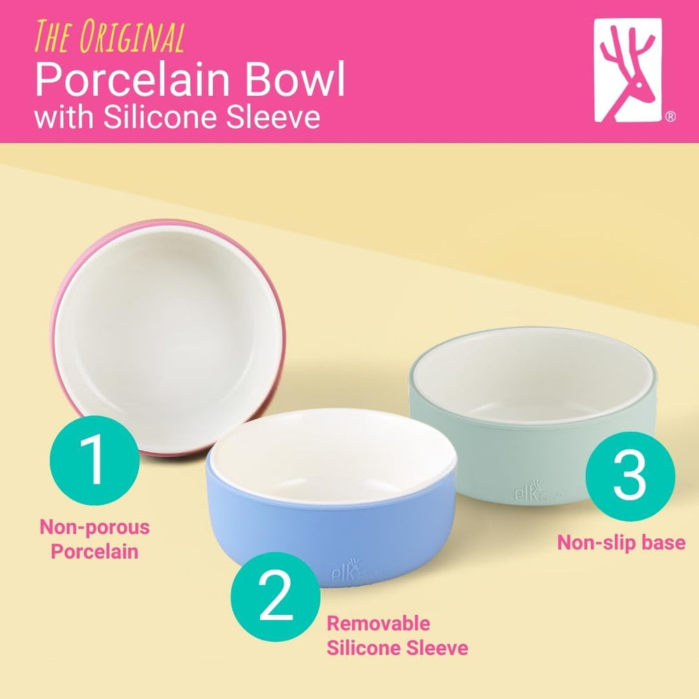 Elk and Friends non-slip mealtime bowl designed for stable dining surfaces.