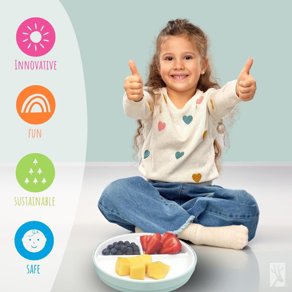 Elk and Friends 6.7 inch plate is ideal for snacks and small meals.