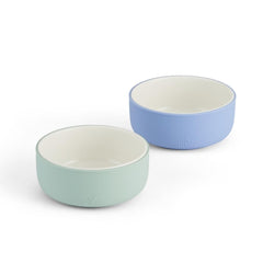 Elk and Friends porcelain bowl with silicone sleeve for secure, slip-free meals.