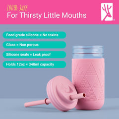 Elk and Friends silicone straw with built-in stopper prevents straw loss during adventures.