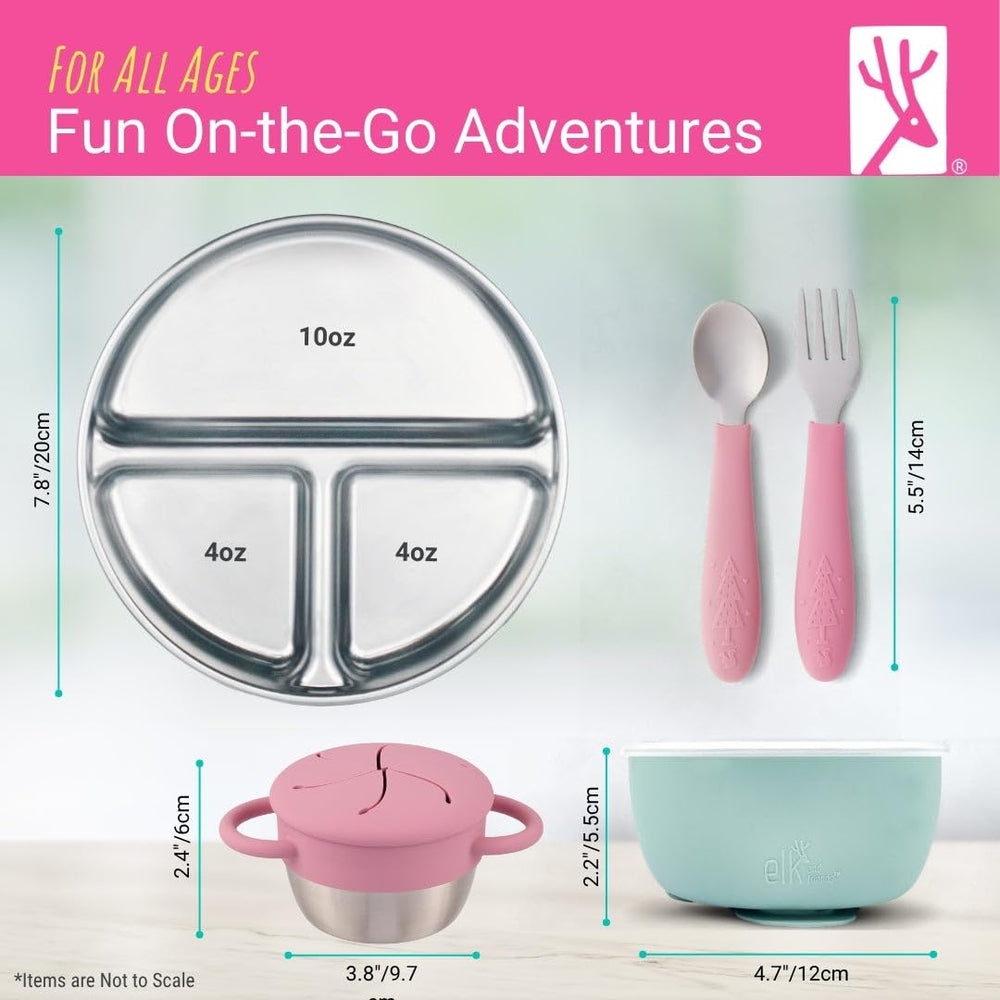 Elk and Friends silicone suction sleeves stabilize plates for mess-free meals