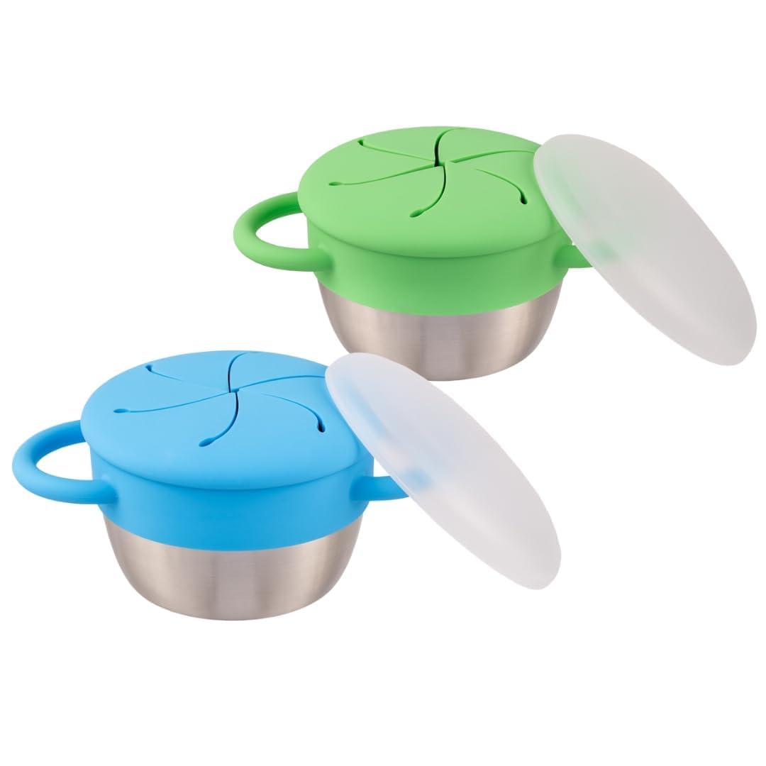 Elk and Friends stainless-steel snack cups for busy kids on the go.