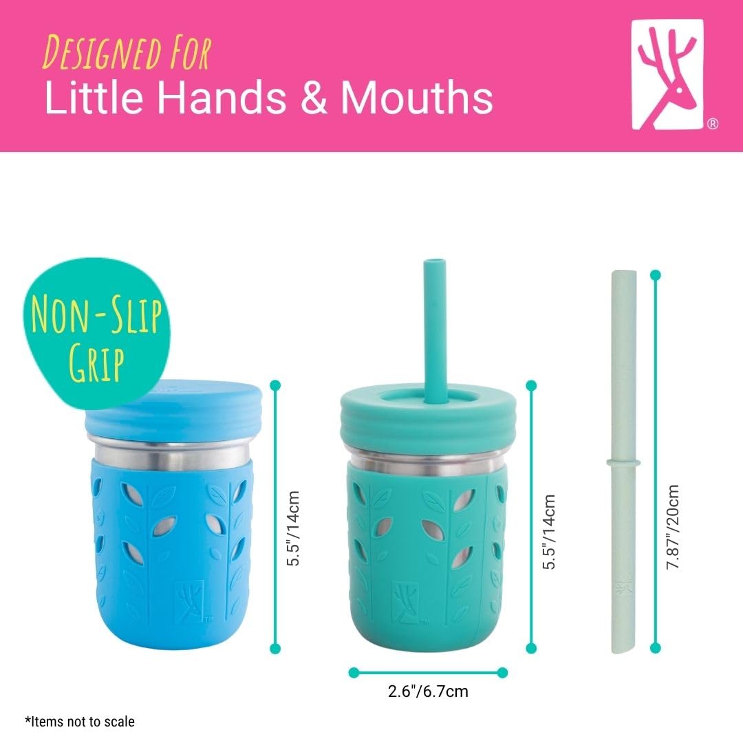 Elk and Friends straw lid with built-in stopper prevents lost straws