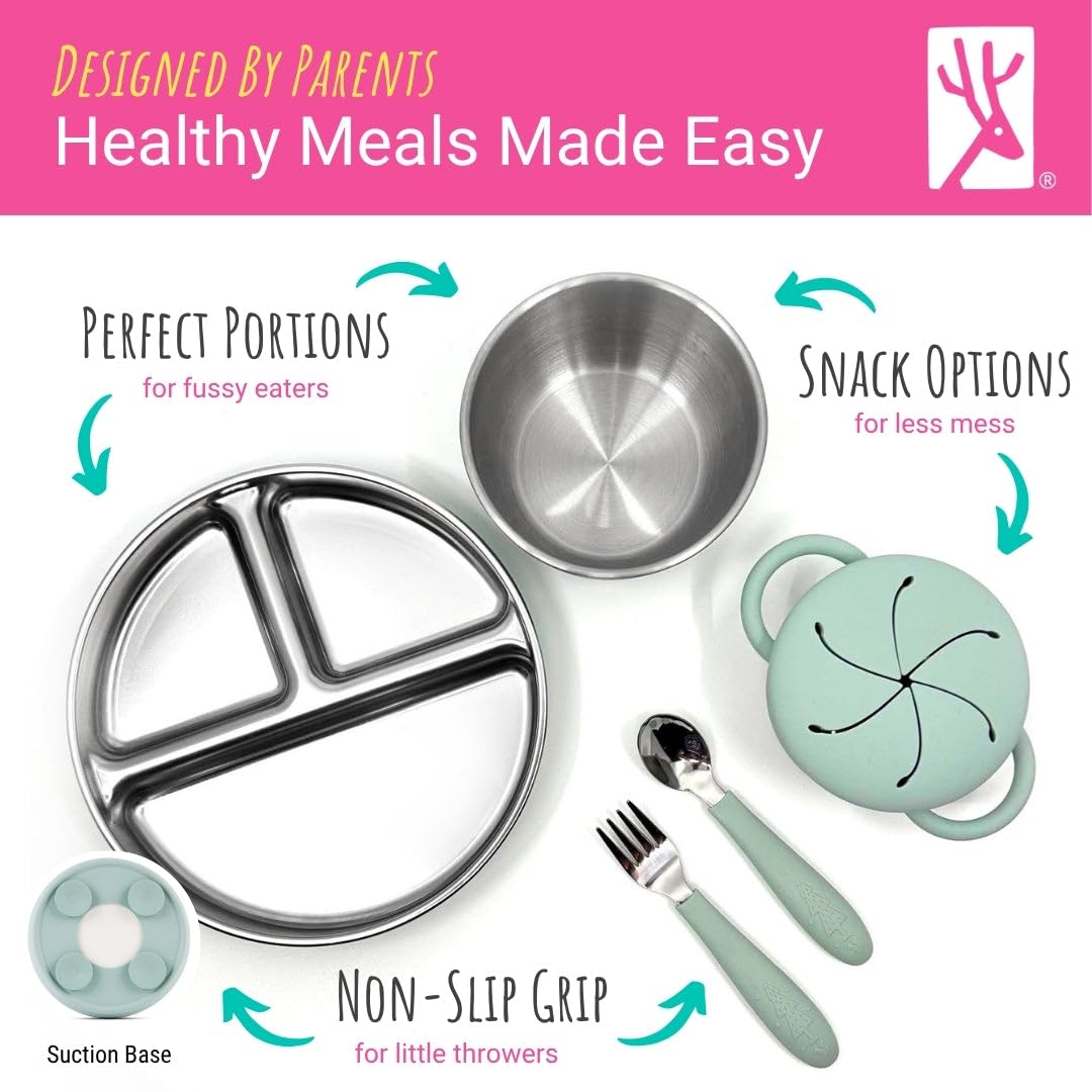 Elk and Friends toddler utensils designed for small hands