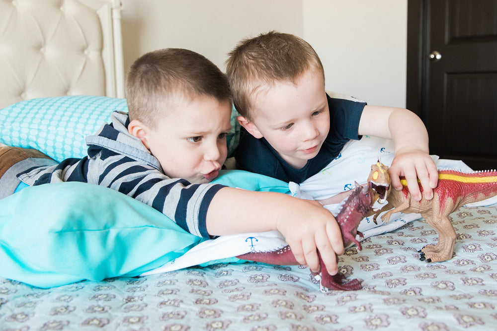 Travel-friendly ELLA & MAX pillowcase perfect for trips and daycare.
