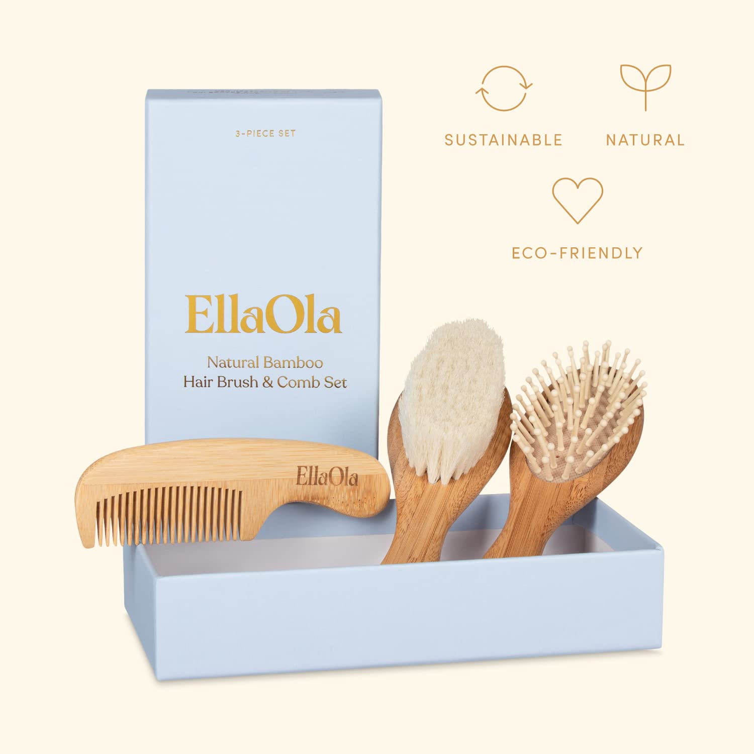 ELLAOLA all-natural bamboo material emphasizes safe eco-friendly care.