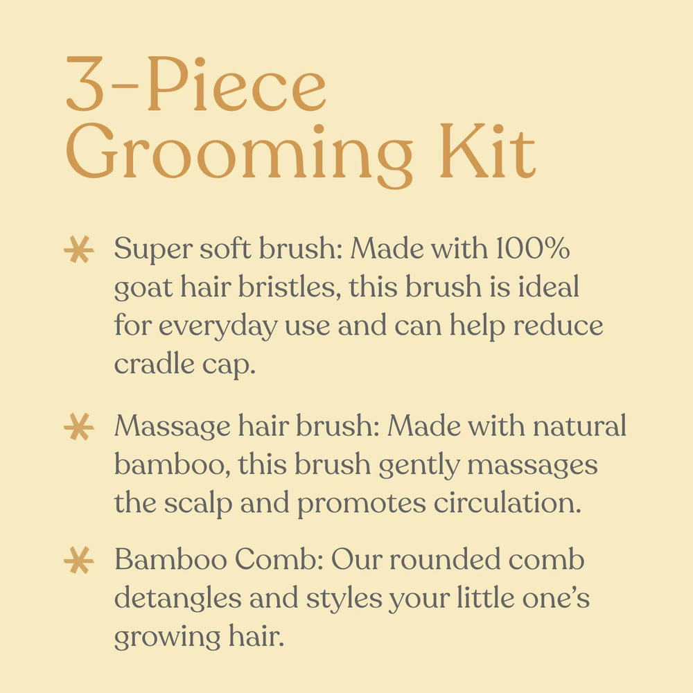 ELLAOLA bamboo comb for newborns used for safe detangling.