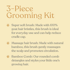 ELLAOLA bamboo comb for newborns used for safe detangling.