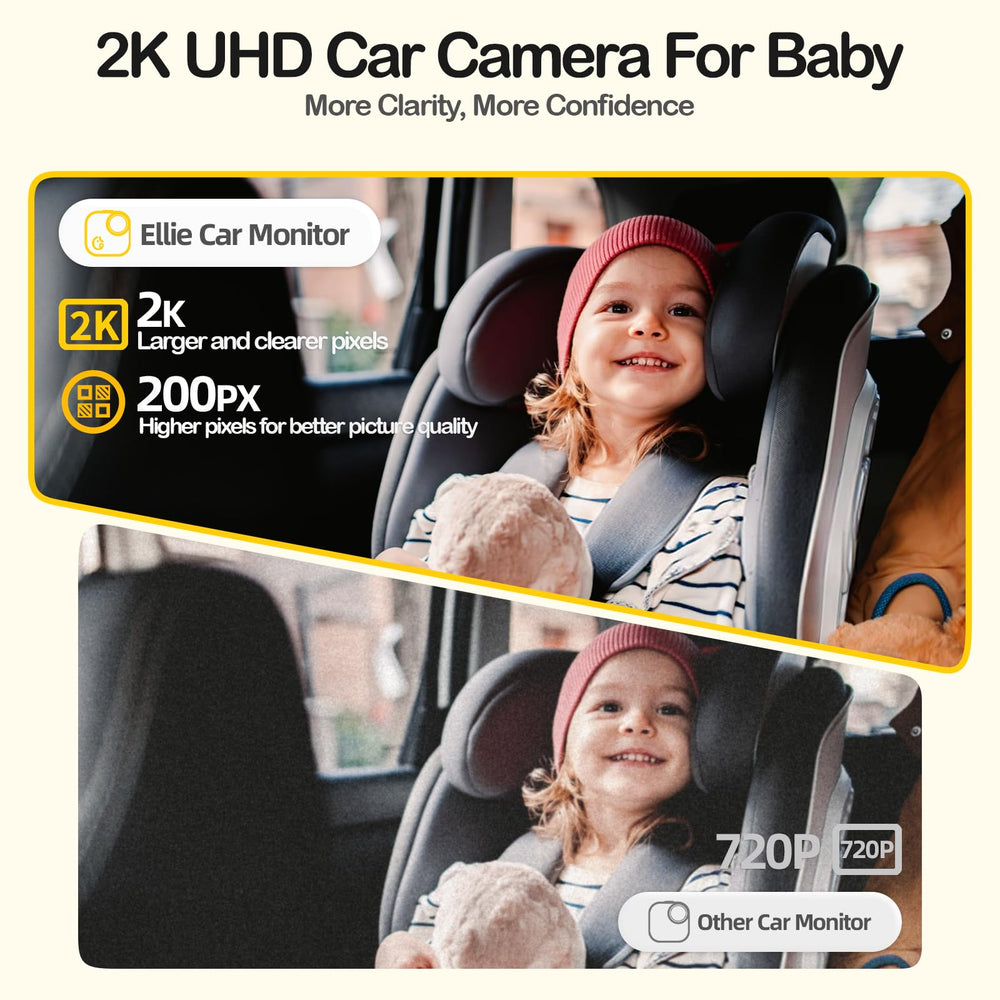 Ellie Baby Car Monitor demonstrates color night vision during low-light driving.