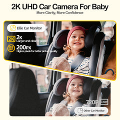 Ellie Baby Car Monitor demonstrates color night vision during low-light driving.