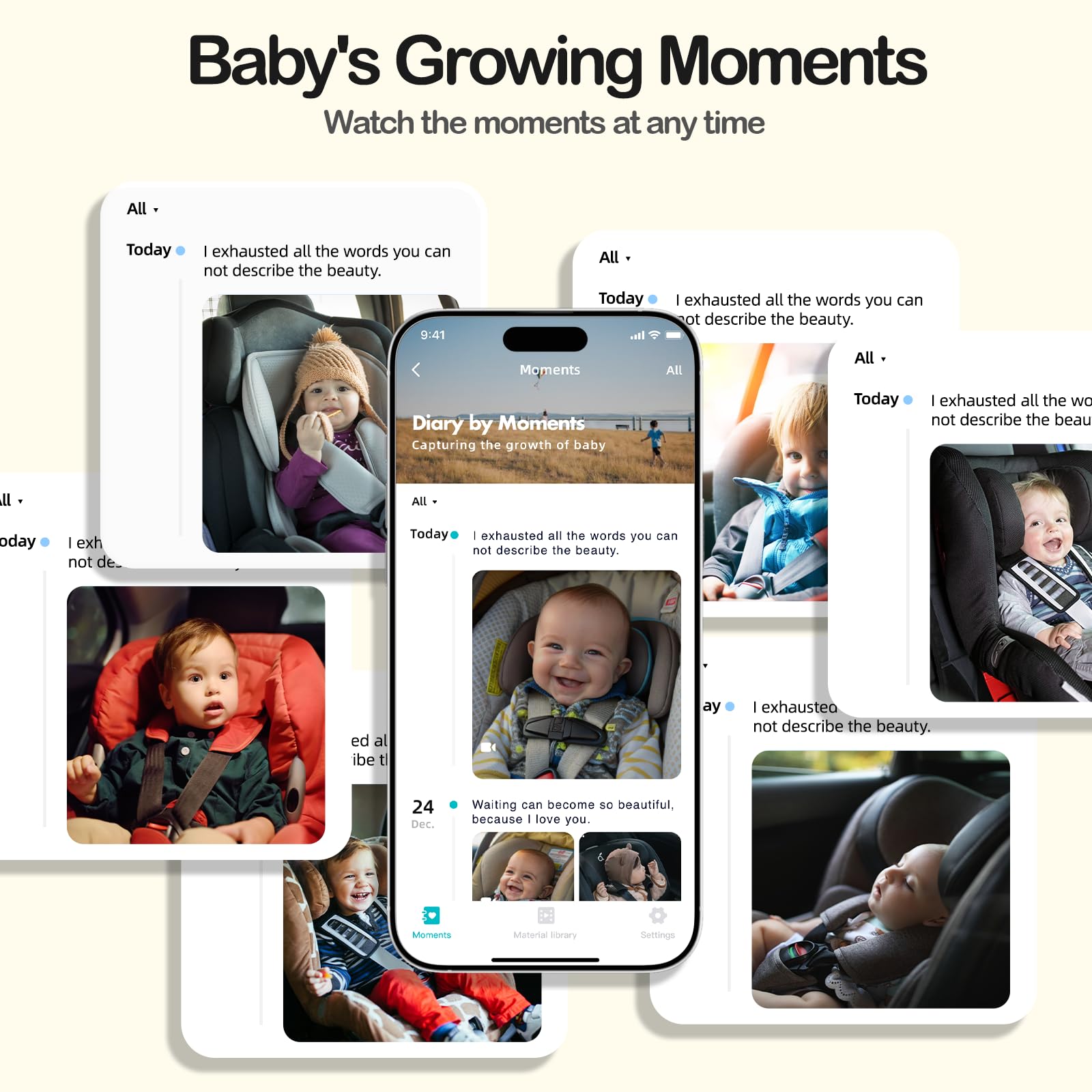 Ellie Baby Car Monitor setup uses no-cable between camera and monitor for clean install.