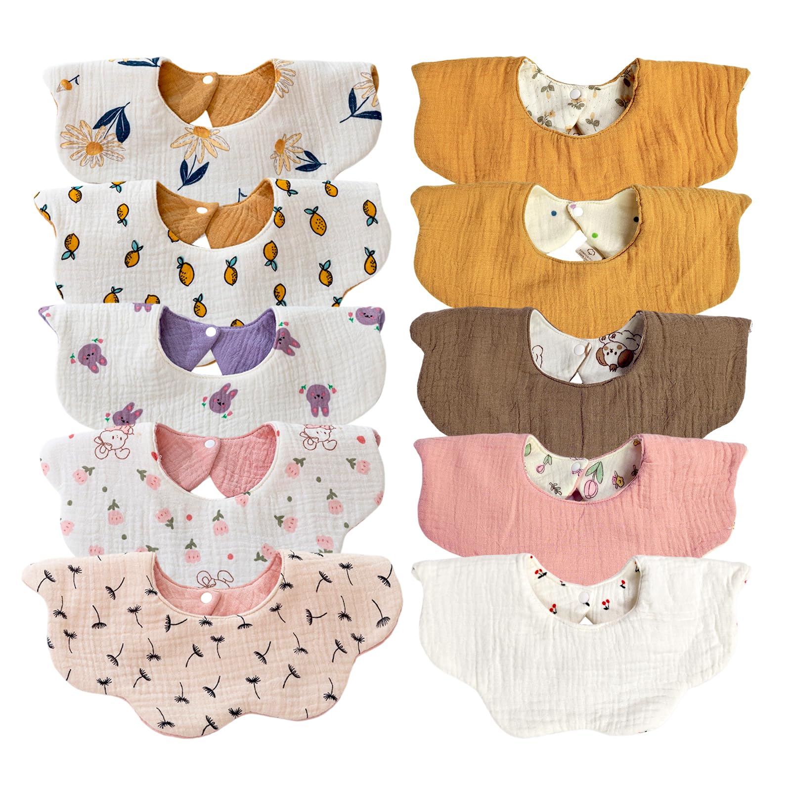 EllieHouse baby bib front pattern two with playful print for snack time