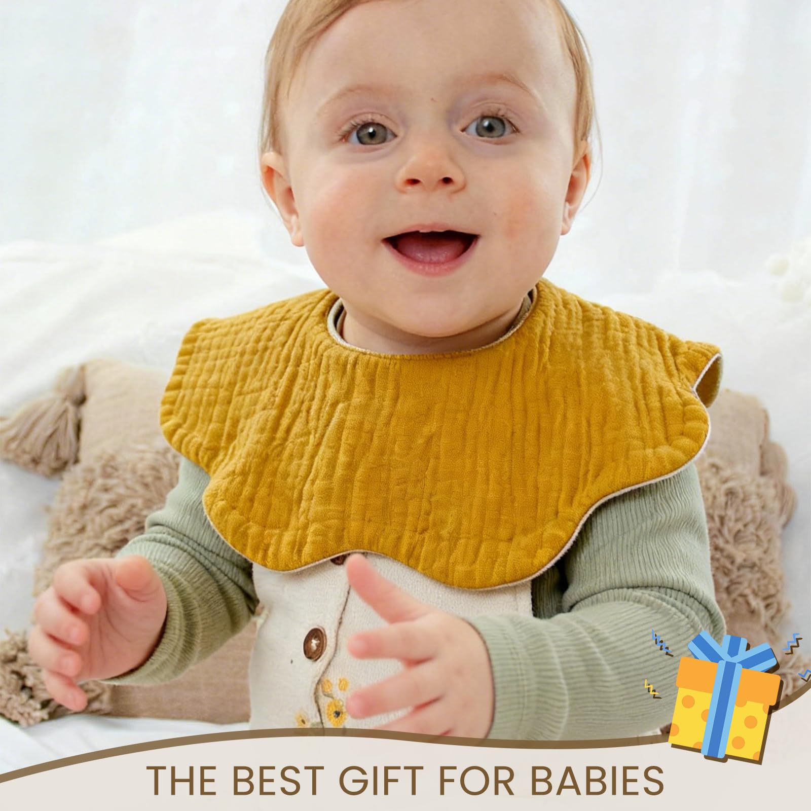 EllieHouse baby bib leakproof middle layer helps keep clothes dry during messes