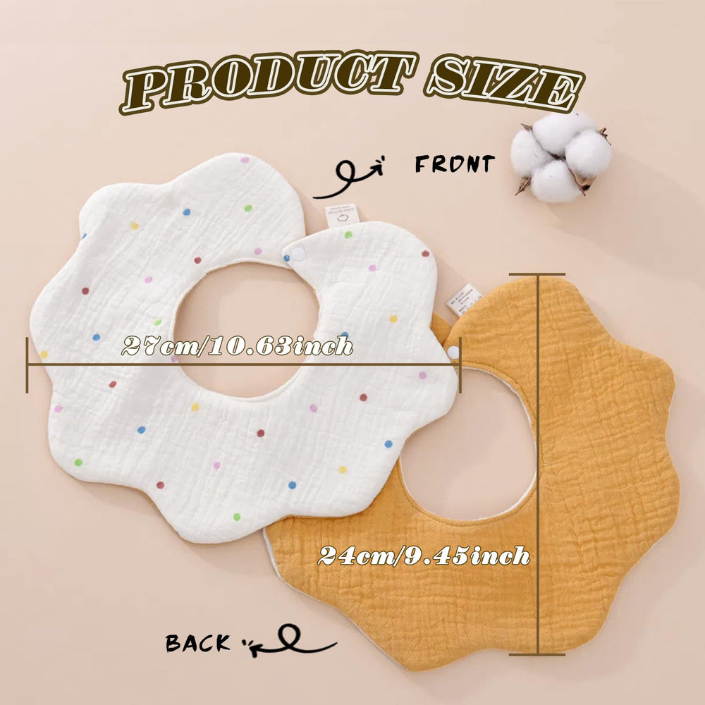 EllieHouse bibs feature adjustable snap closures for a growing, secure fit.