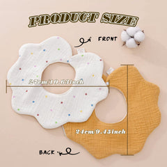 EllieHouse bibs feature adjustable snap closures for a growing, secure fit.